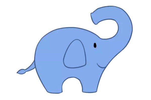 Three cute cartoon elephant simple drawing pictures