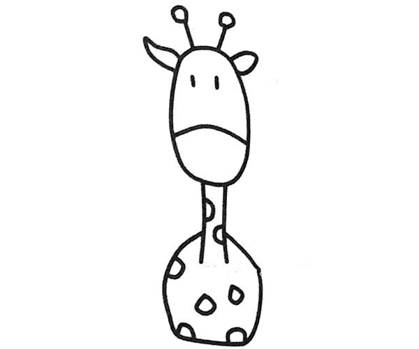 Draw a simple giraffe in four steps