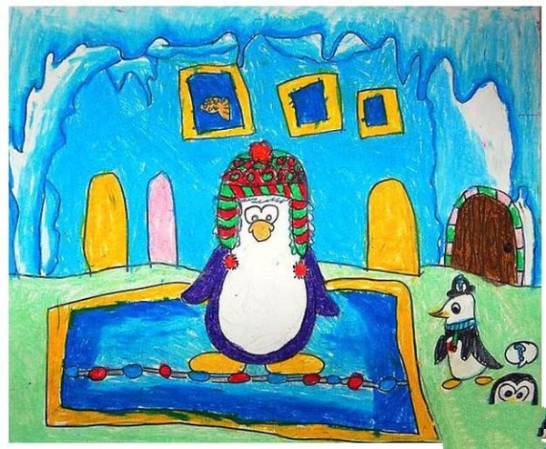 Little Penguin’s Home Antarctic Animal Drawing Picture Sharing