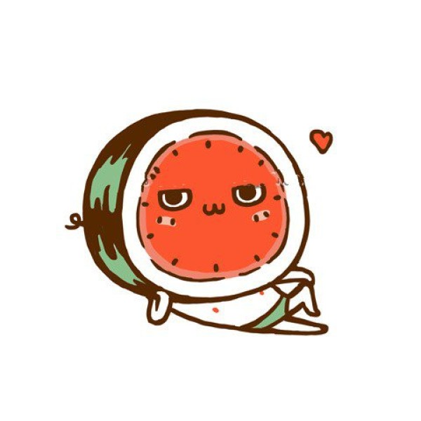 9 super cute illustrations of watermelon expressions