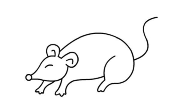 Childrens animal simple drawing mouse