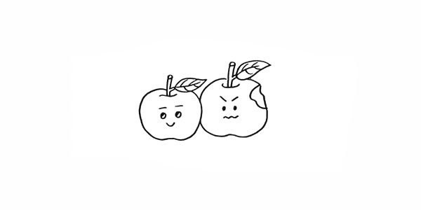 How to draw cartoon apple