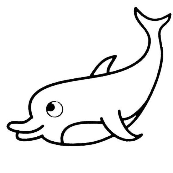 Simple drawing of marine life, simple drawing of dolphin