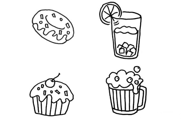 Cartoon food simple drawing