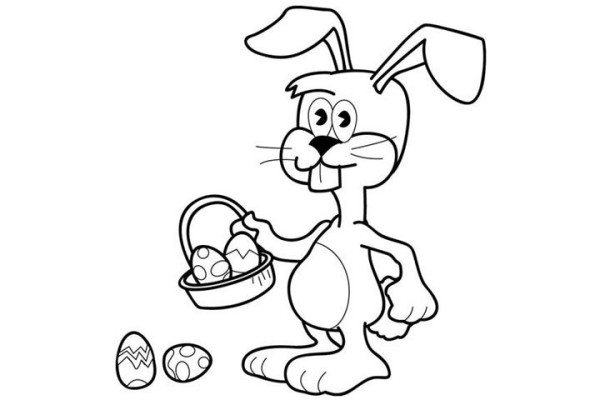 Easter Bunny Simple Drawing Picture