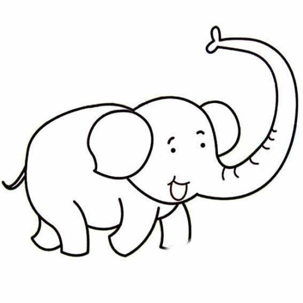 Cute elephant simple drawing pictures