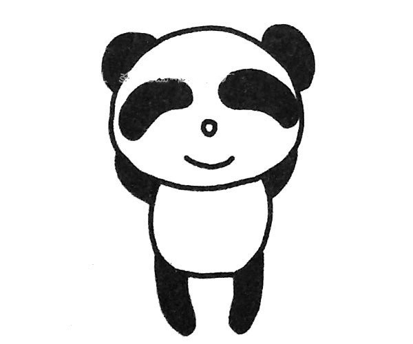 A set of super cute simple drawings of giant pandas