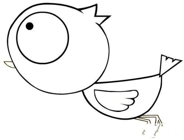 Childrens simple drawing pictures of little birds