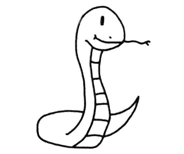 Cute cartoon snake simple drawing picture