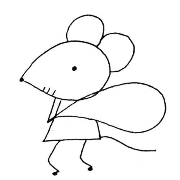 Simple drawing picture of little mouse stealing things