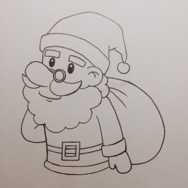 Christmas Santa Claus simple drawing tutorial