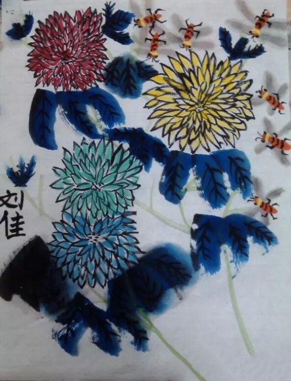 freehand chrysanthemum traditional Chinese painting autumn