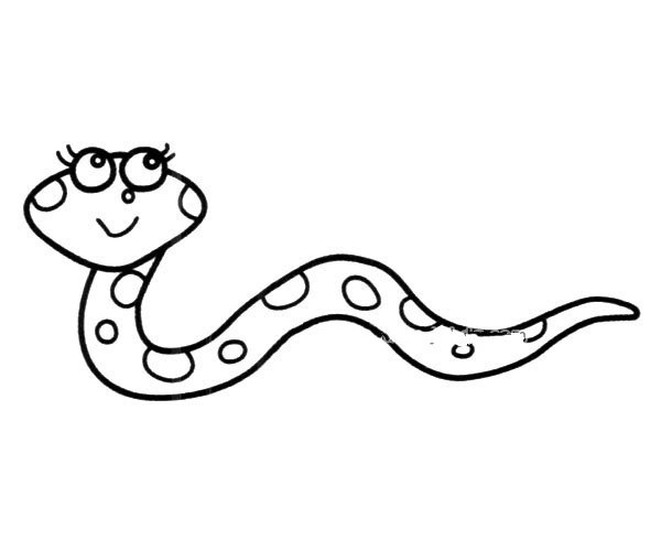 Beautiful cartoon snake simple drawing picture