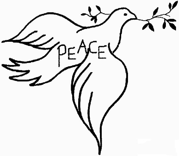 Childrens simple drawing method of peace dove