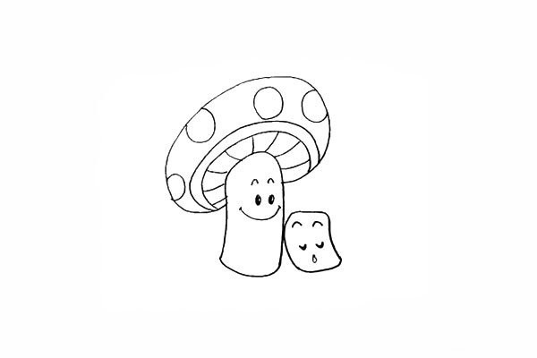 How to draw a small mushroom