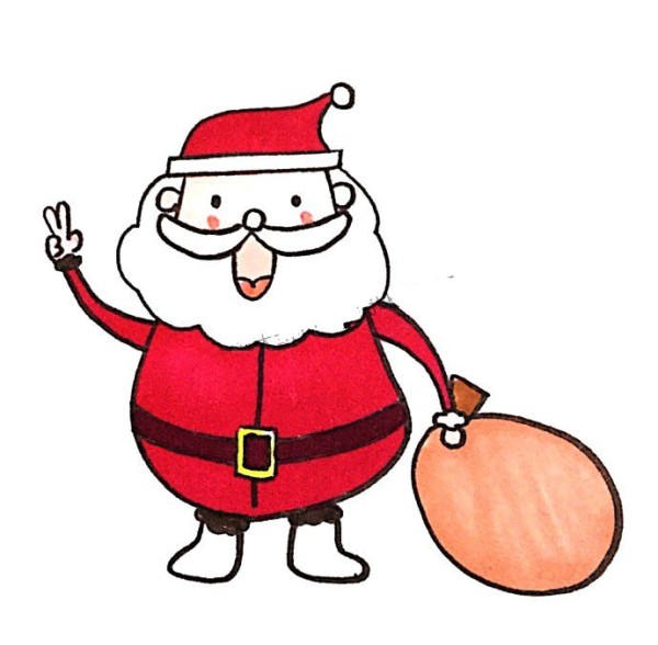 Excited Santa Claus simple drawing picture