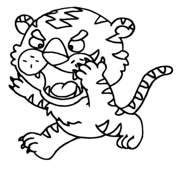 Animal simple drawing tiger