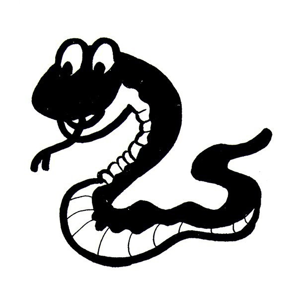 Simple drawing pictures about snakes