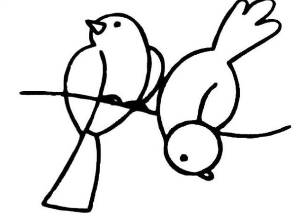 3 simple drawing pictures of little swallows