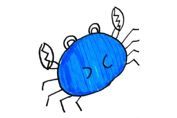 A collection of simple drawing pictures of marine style crabs