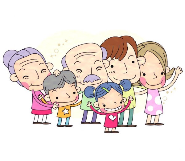 Happy family simple drawing picture