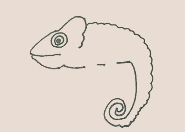 Simple drawing of chameleon