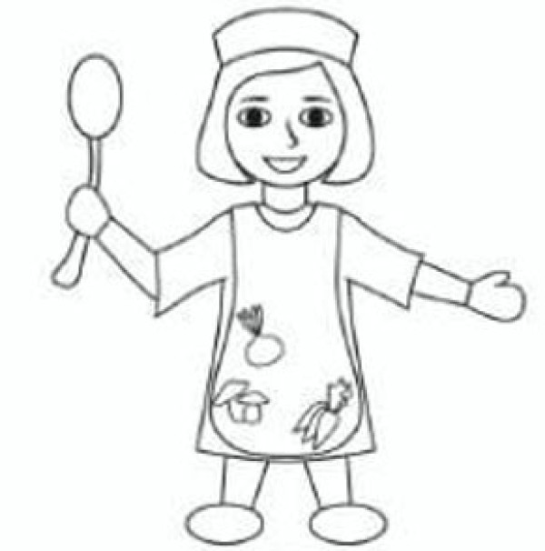 Kindergarten character drawing lesson plan Restaurant Aunt