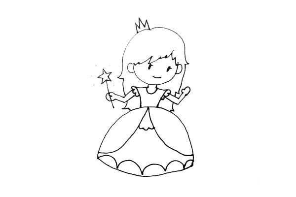 How to draw a little princess with simple strokes