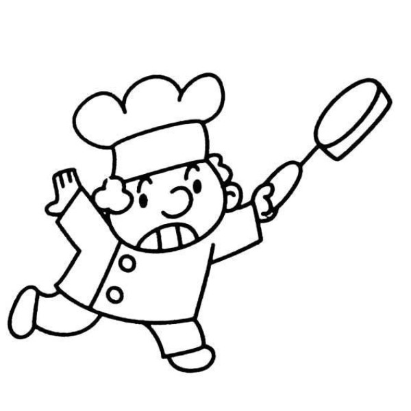 Simple drawings of professional figures, simple drawings of chefs