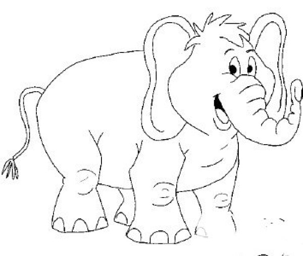 Cute elephant simple strokes