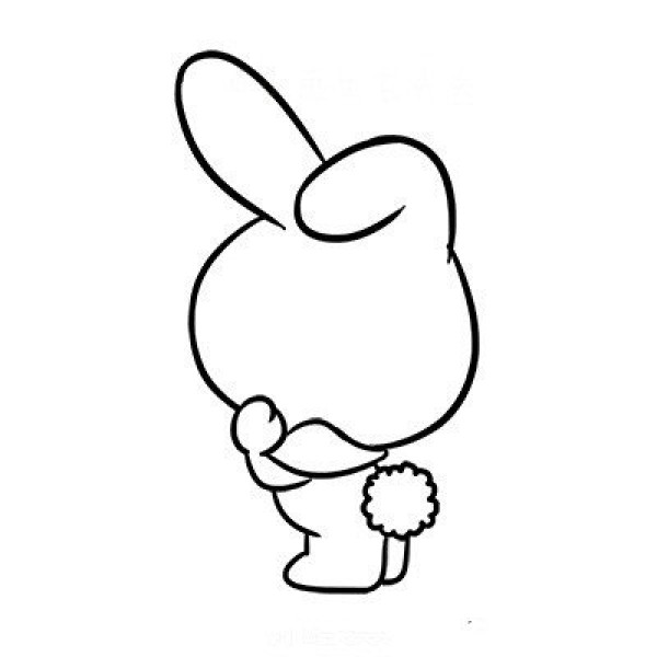 Cute cartoon rabbit simple drawing