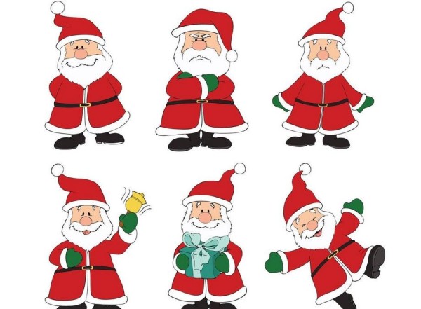 Six expressions of Santa Claus