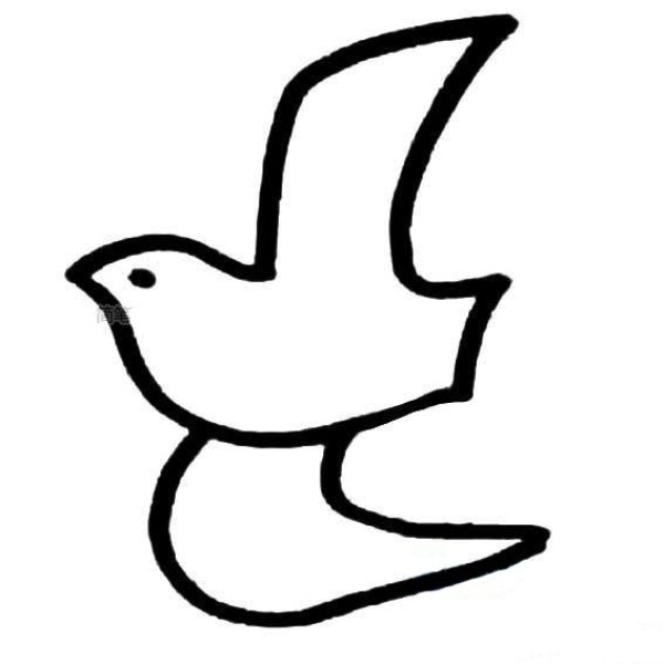 The simplest simple drawing of peace dove