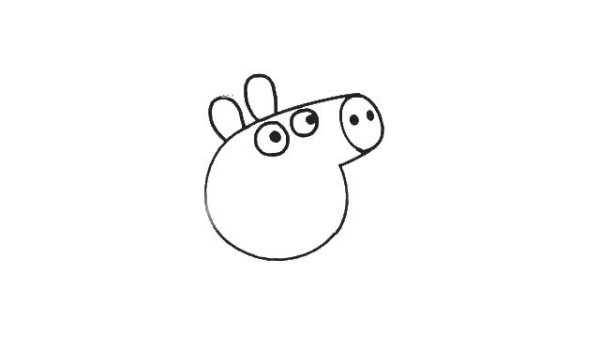 Detailed drawing methods of Peppa Pigs simple strokes