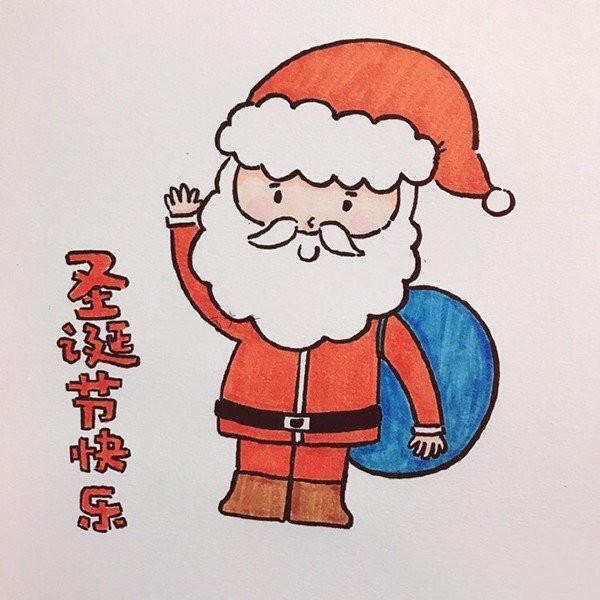 Merry Christmas Santa Claus simple drawing method