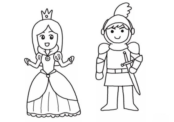 Step by step drawing of the princess and the warrior