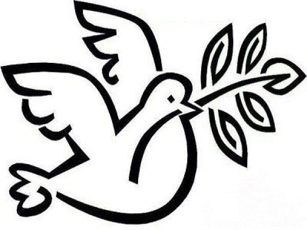 Simple picture of olive branch and dove of peace