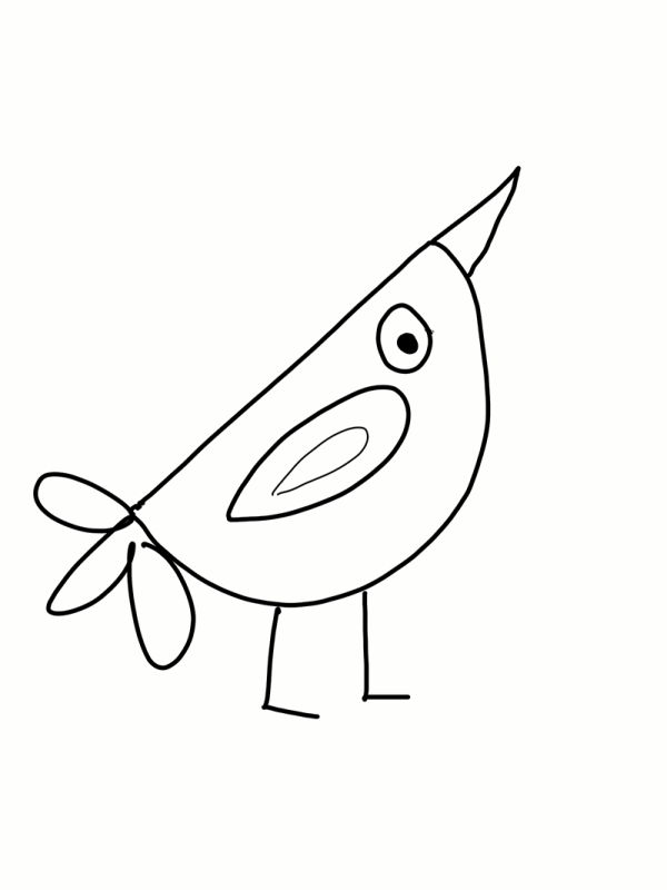 Kindergarten bird simple drawing