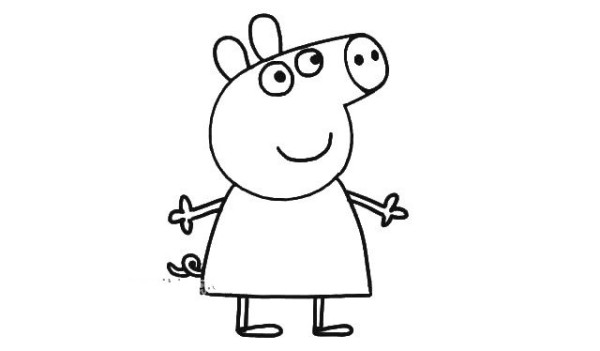 Detailed drawing methods of Peppa Pigs simple strokes