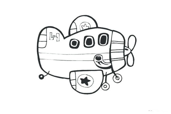 Cartoon small airplane simple drawing picture