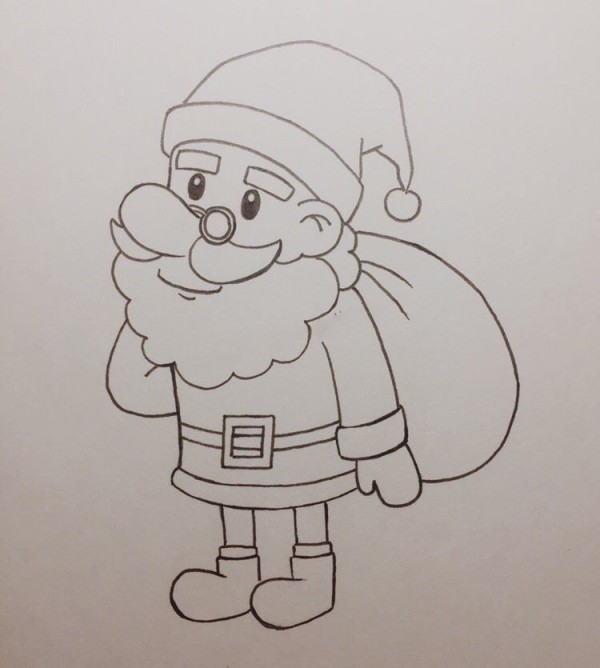 Christmas Santa Claus Simple Drawing Tutorial