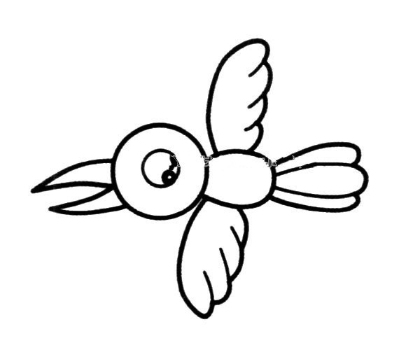 Simple drawing pictures of flying birds