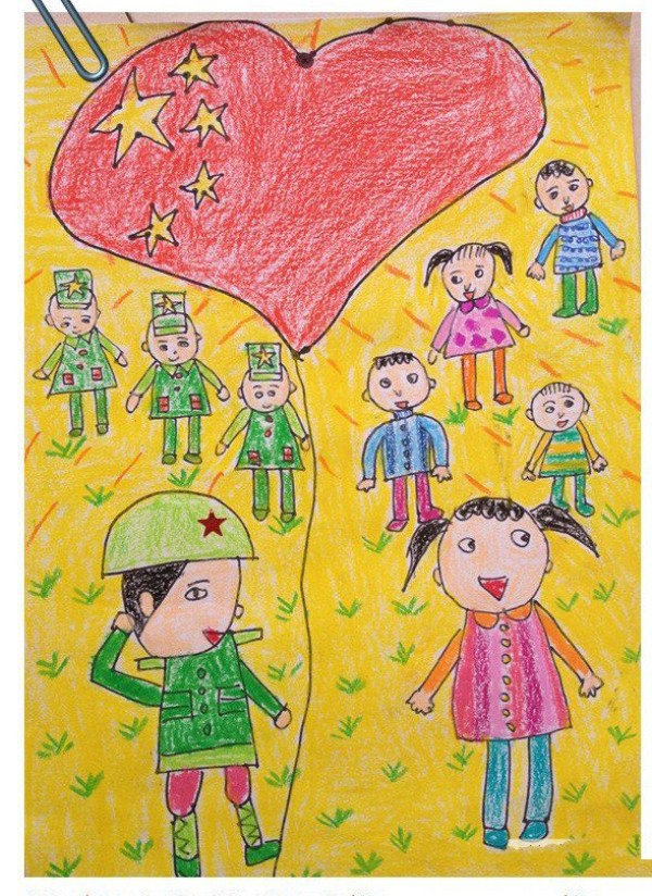 When I grow up, I will become you, National Day-themed children’s paintings