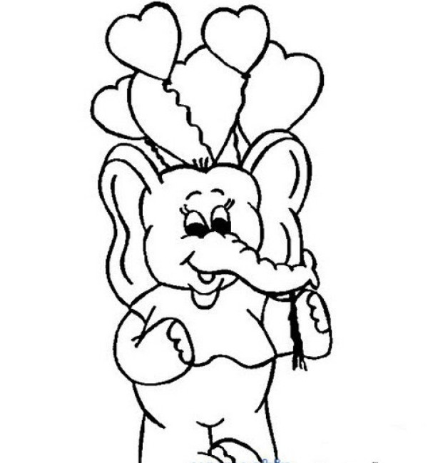 Elephants also come to celebrate Childrens Day simple drawing