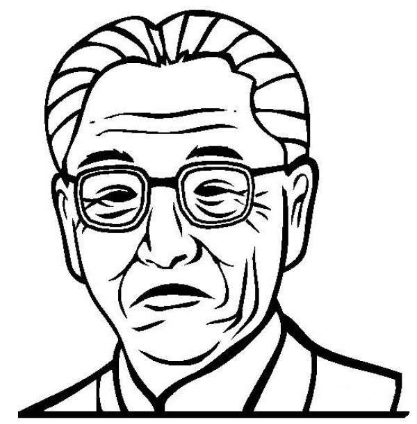 Pictures of historical figures, simple portraits of Akio Morita