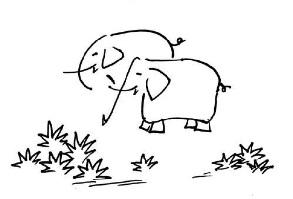 How to draw an elephant in simple strokes