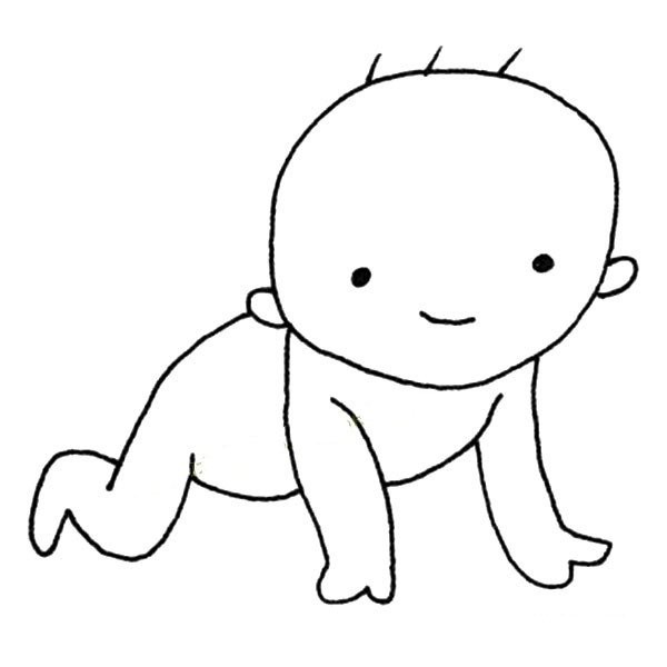 A set of cute baby simple drawing pictures