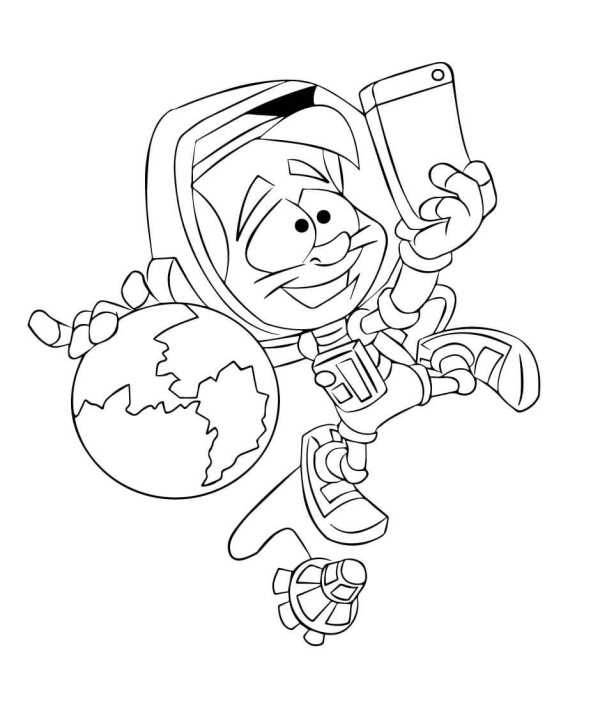 Character cartoon drawing method astronaut