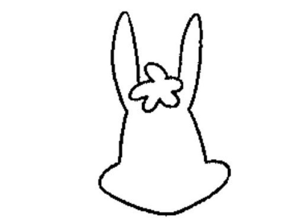 Childrens simple drawing of animals rabbit