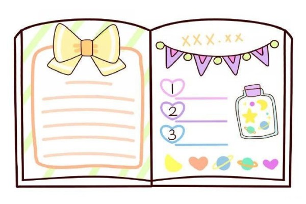 9 small fresh cartoon notebook layout designs